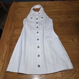 Alice + Olivia White Halter Mini Dress